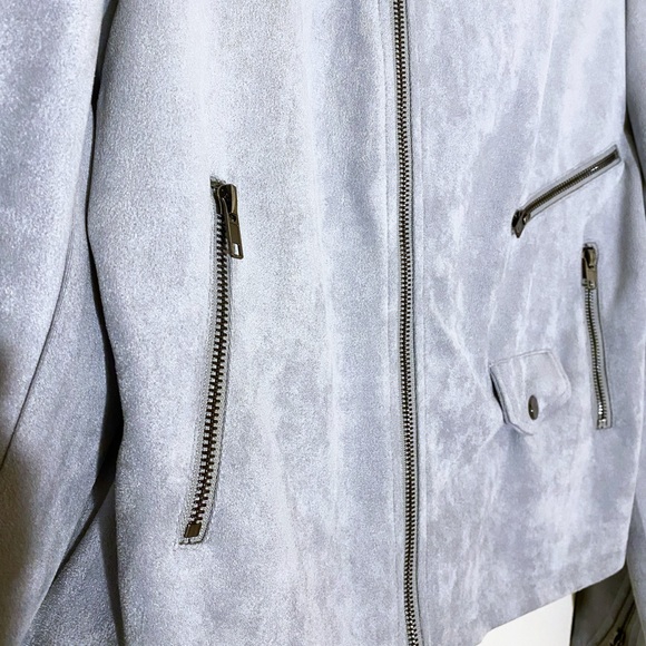 LUNA MOON faux-suede light blue size L jacket - Picture 8 of 8